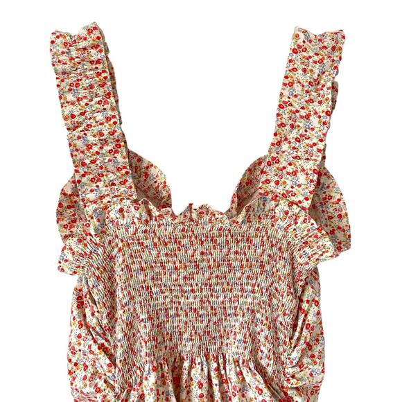 Notes Du Nord Ora Tight Dress Ruched Sides Ditsy Floral Cream size 38 US 6 - Picture 5 of 8